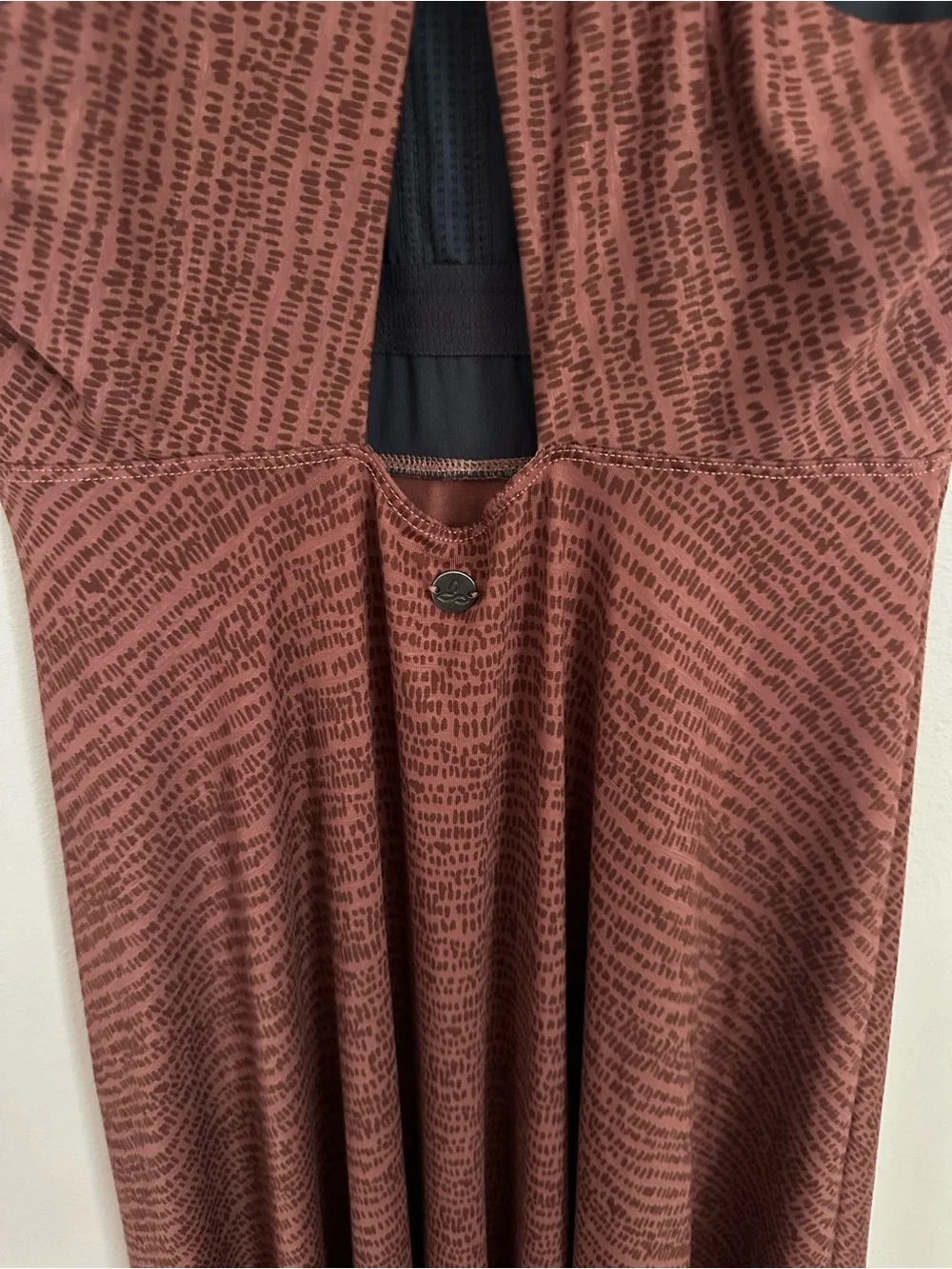 Prana Saxon Dress Muave Racerback Built In Bra M Asymmetrical Handkerchief Hem - Picture 8 of 11